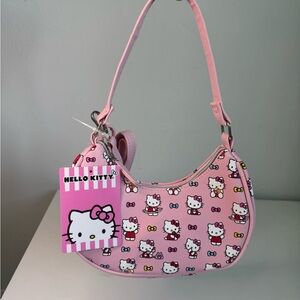 Hello Kitty Kids Shoulder Bag Pink Sanrio Mini Purse 2 Straps Crossbody Handbag